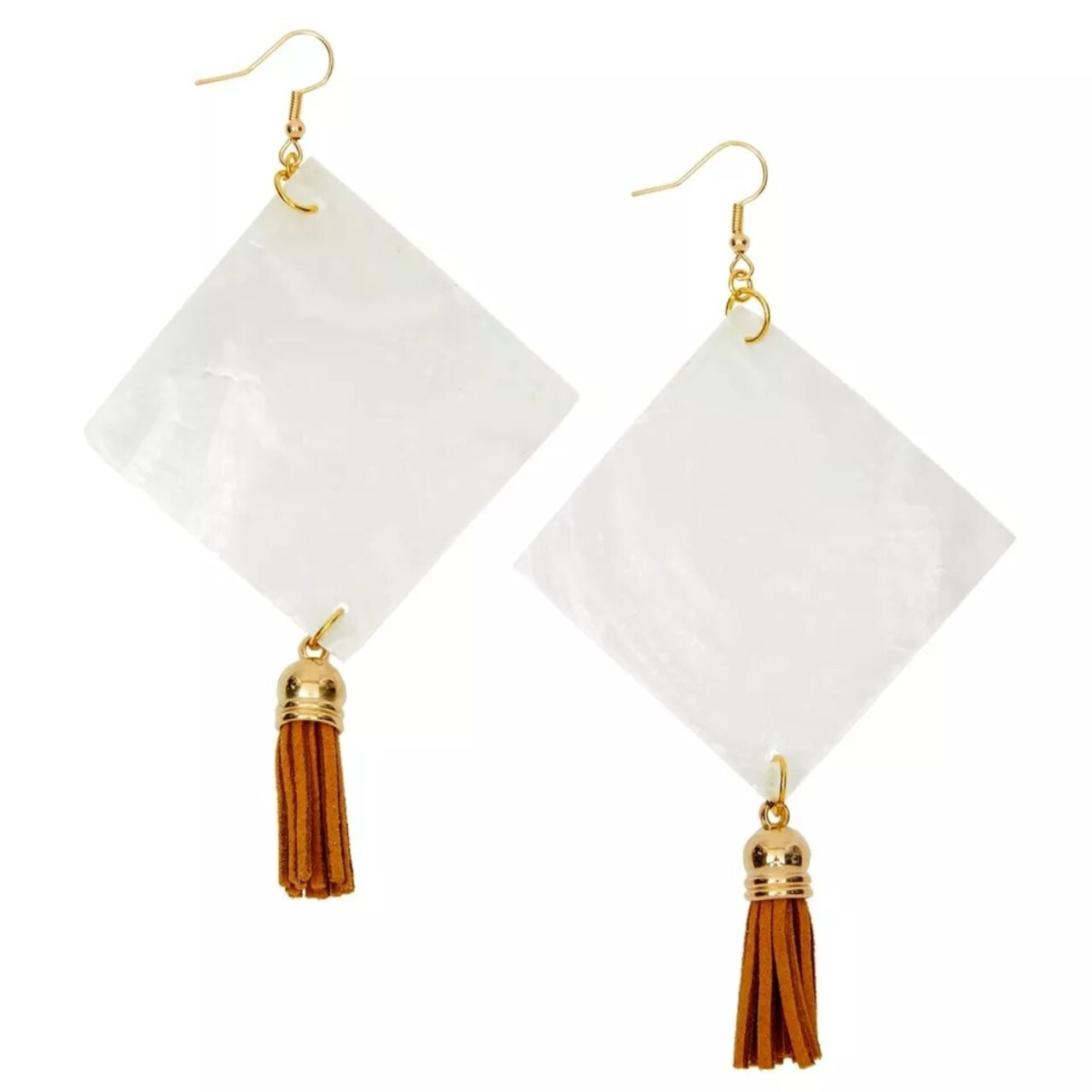 20x Diamond Capiz Seashells with Holes for Jewelry Making, Decor, Wind Chimes 2"